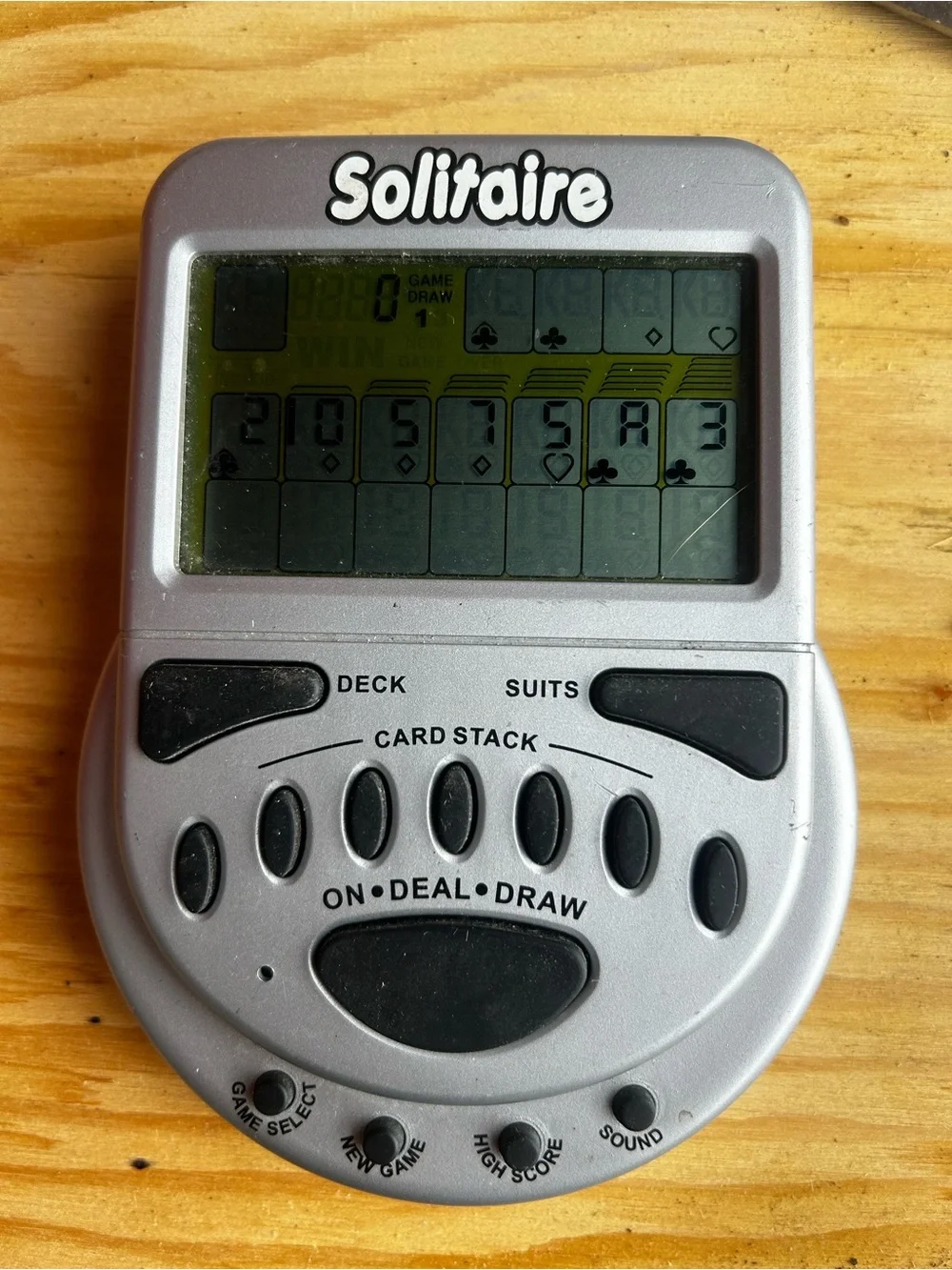 Solitaire Portable Electronic Game - Silver with Black Buttons
